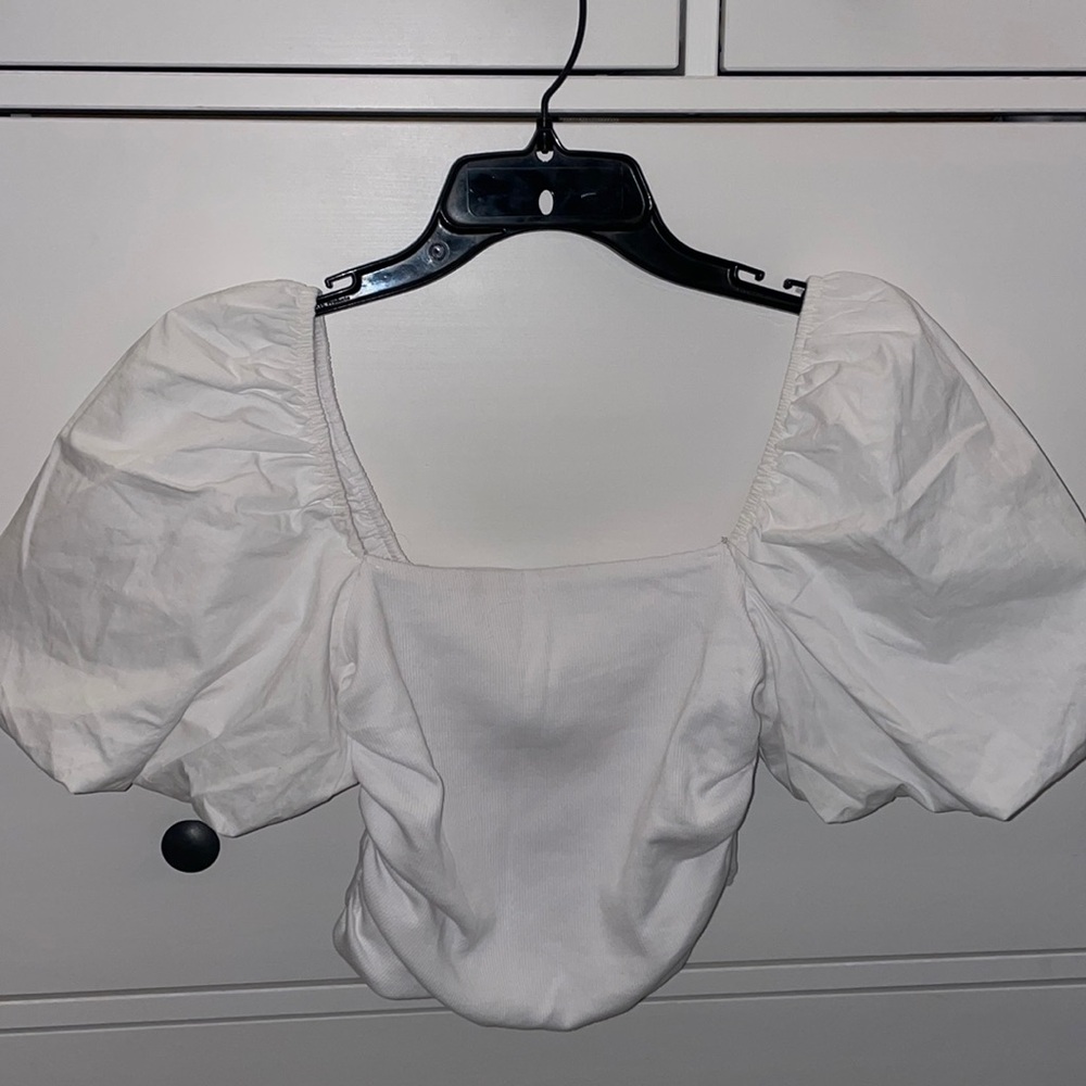 ZARA puff sleeve crop top
